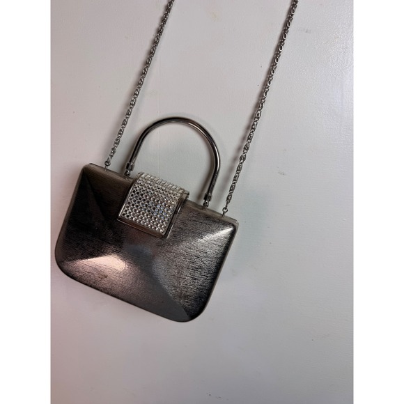 Daniella Handbags - Vintage Daniella Evening Clutch Bag‎ OS Silver Excellent Crystal Clasp Crossbody